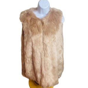 Bagatelle Collection tan blonde faux fur vest size L